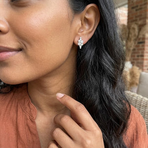 Cascading Round Stone S925 Studs