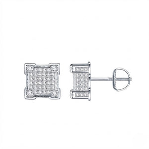 Square Stud Cluster S925 VVS Earrings