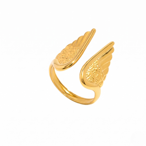 Gold ring — Yellow Gold Feather Band by J.Collins