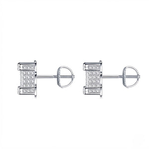 Square Stud Cluster S925 VVS Earrings