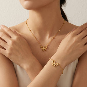 Bow Tie Jewelry Set - 2 in 1