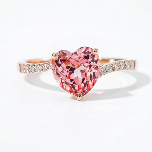Gold ring — 18K Rose Gold Lab Color Gemstone Ring-1 by J.Collins