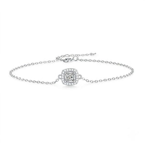 18K White Gold Square Cut Bracelet