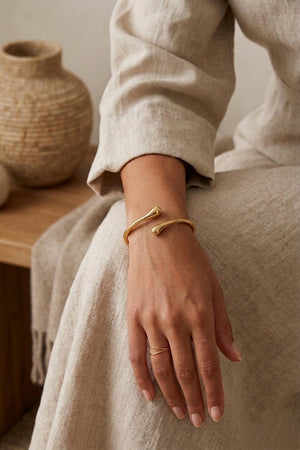 Sleek Dewdrop Open Bangle