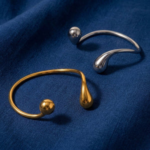 Sleek Dewdrop Open Bangle