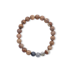 Beaded bracelet with natural stone beads on a white background-J.Collins Jewelry