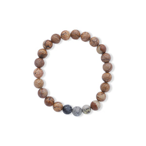 Beaded bracelet with natural stone beads on a white background-J.Collins Jewelry