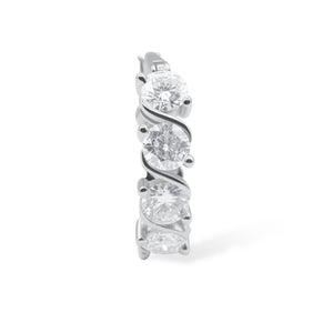 Crystal Hoop with three clear gemstones on a white background