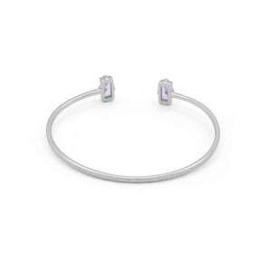 Silver hoop earrings with pink gemstones on a white background - Duara Cuff Bracelet - JCollins Jewelry