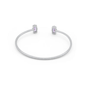 Silver hoop earrings with pink gemstones on a white background - Duara Cuff Bracelet - JCollins Jewelry