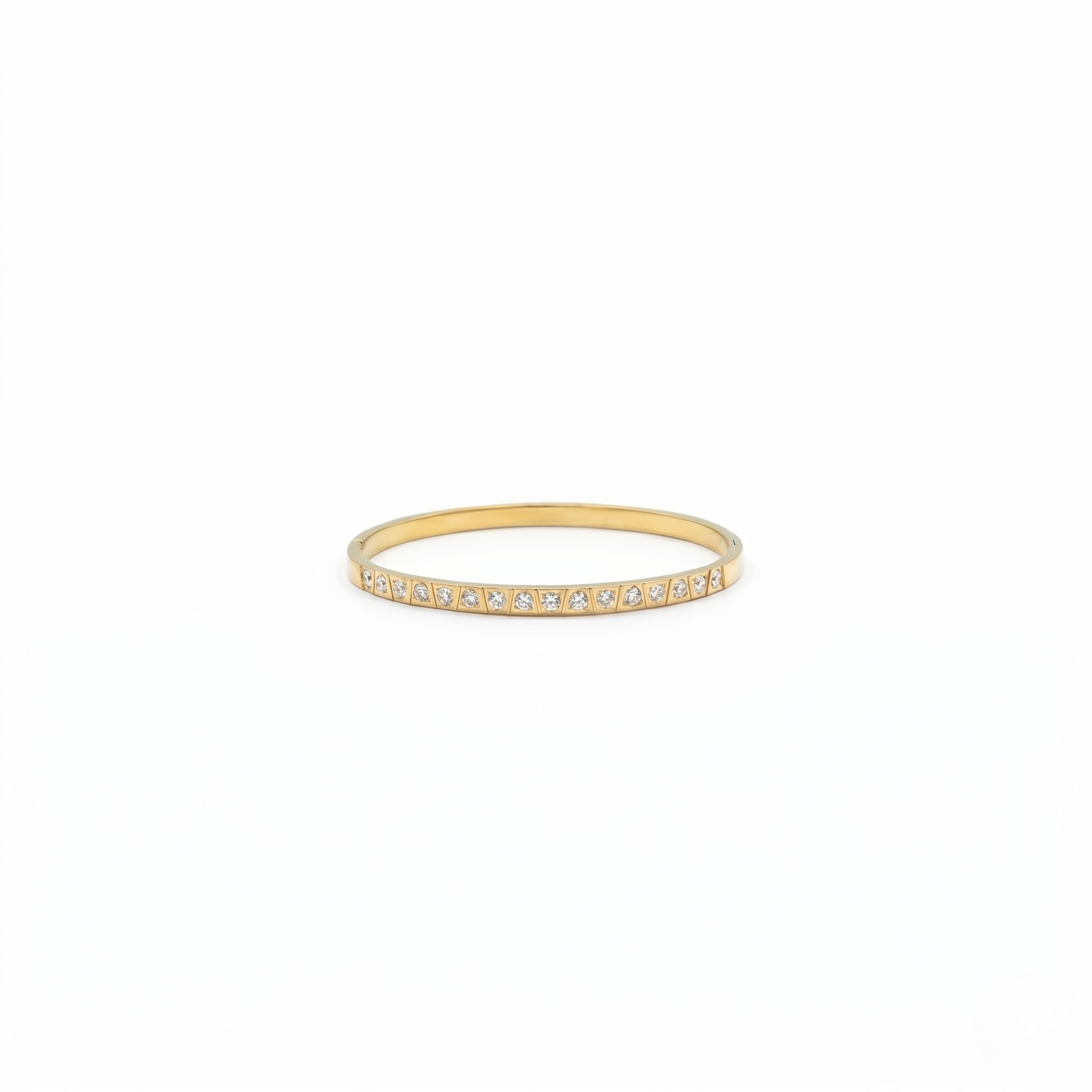Gold bracelet with small diamonds on a white background-J.Collins Jewelry