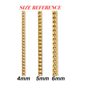 Gold chain necklace on a white background-Signature-Franco-Chain-JCollins-Jewelry