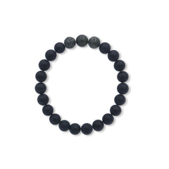 Black beaded bracelet on a white background-J.Collins Jewelry