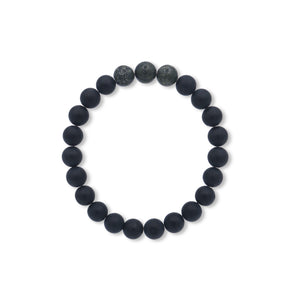 Black beaded bracelet on a white background-J.Collins Jewelry