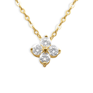 Minimal Solitaire Necklace with a diamond pendant on a white background-J.Collins Jewelry