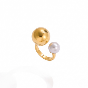 Pearl ring — Polished Pearl Band by J.Collins