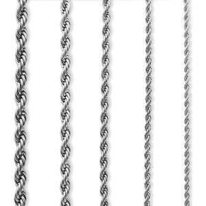 Silver rope chain on a white background-Essential-Rope-Chain-JCollins-Jewelry