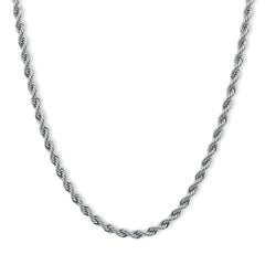 Silver rope chain necklace on a white background-Essential-Rope-Chain-JCollins-Jewelry