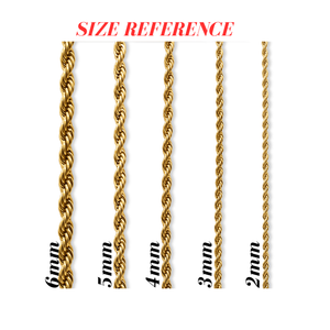 Gold rope chain on a white background-Essential-Rope-Chain-JCollins-Jewelry