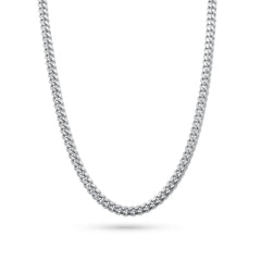 silver chain necklaces on a white background-Signature-Franco-Chain-JCollins-Jewelry
