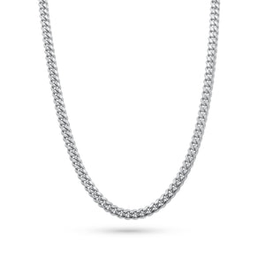 silver chain necklaces on a white background-Signature-Franco-Chain-JCollins-Jewelry