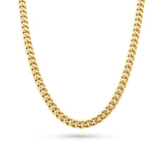 Gold chain necklace on a white background-Signature-Franco-Chain-JCollins-Jewelry