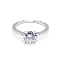 Silver ring with a diamond on a white background-Vow-Ring-JCollins