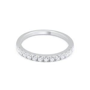 Silver ring with small diamonds on a white background-Vow-Ring-JCollins