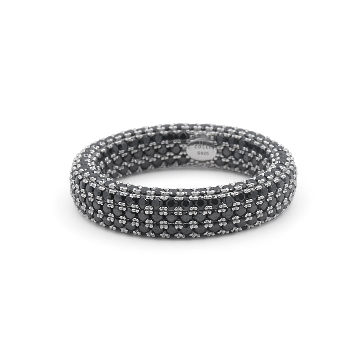 The Legacy-Black and silver ring on a white background- J.Collins Jewelry