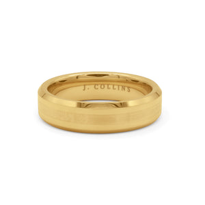 The Regent (Gold) ring with 'J. Collins' engraving on a white background