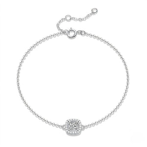 18K White Gold Square Cut Bracelet