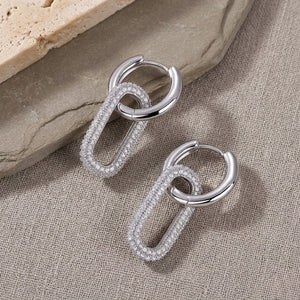 Oval Link Drop Earrings