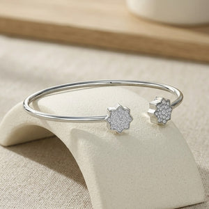 Snowflake Moissanite Open Cuff Bracelet
