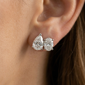 10K Gold Lab Diamond Earrings 1.426ct