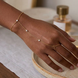 Sparkling CZ Finger Bracelet