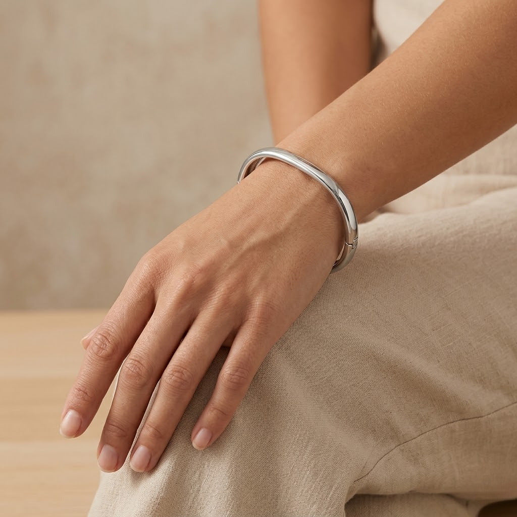Oval Hinged Bangle Bracelet