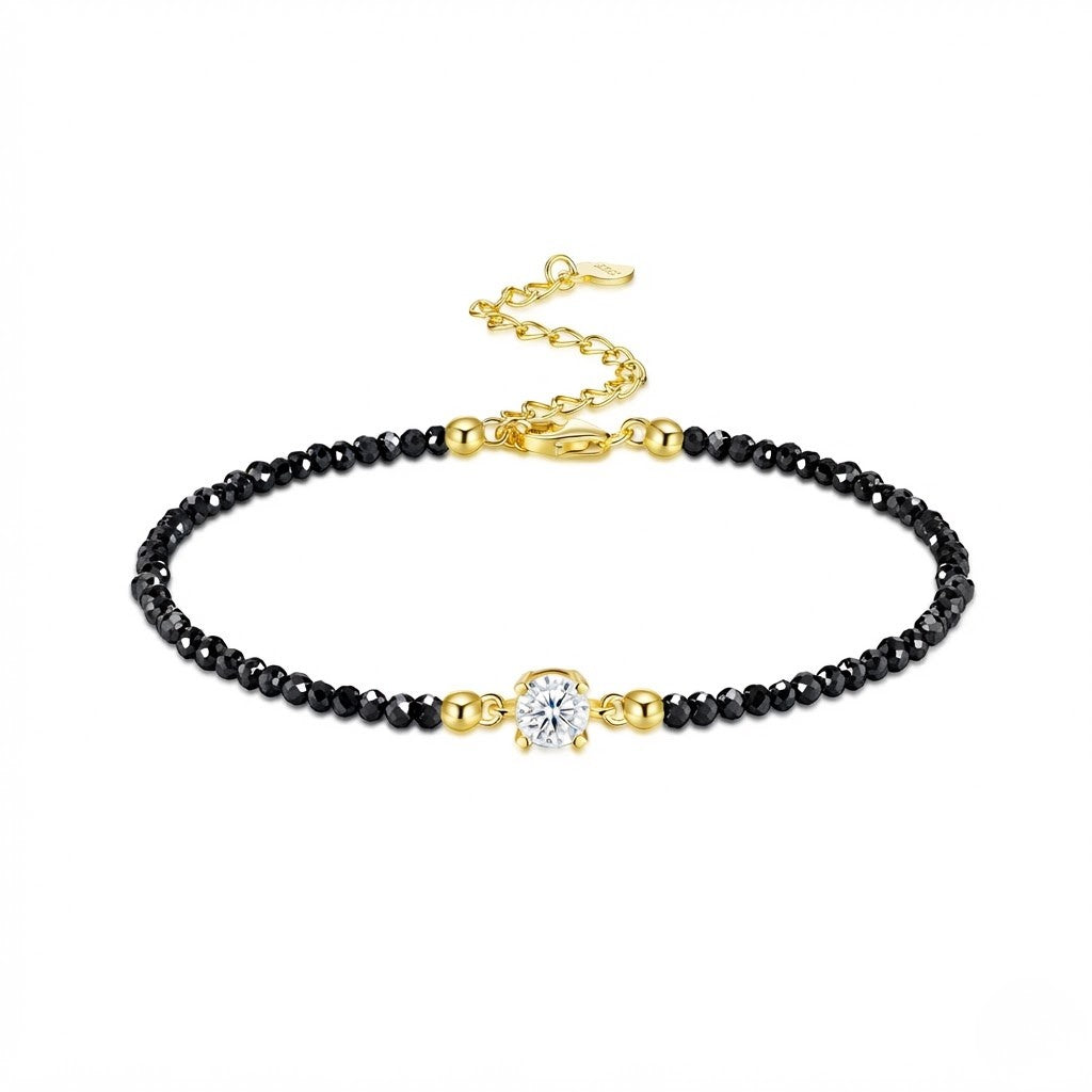 5mm 925 Sterling Silver Moissanite Beaded Accent Bracelet