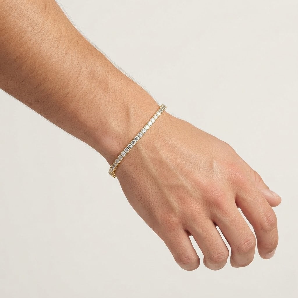 316L Stainless Steel Moissanite Iced Out Tennis Bracelet