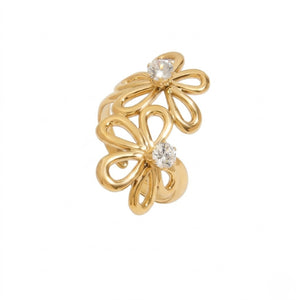 Gold floral-shaped ring with diamonds, elegant design from J.Collins Jewelry