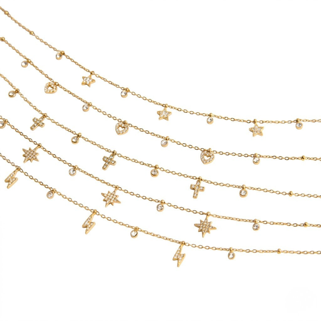 Multi-Charm Starburst Necklace