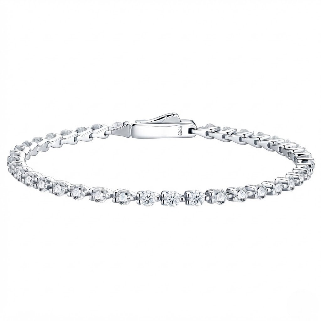 3.0mm Round-Cut Stone Tennis Bracelet