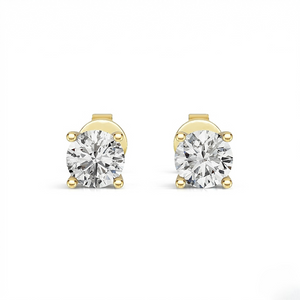 Elegant gold diamond stud earrings for women, showcasing brilliant-cut stones in a polished yellow gold mount. 10K_Gold_Lab_Diamond_Earrings_0.418ct - J. Collins Jewelry 