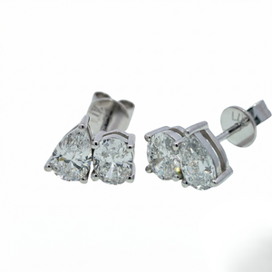 10K Gold Lab Diamond Earrings 1.426ct