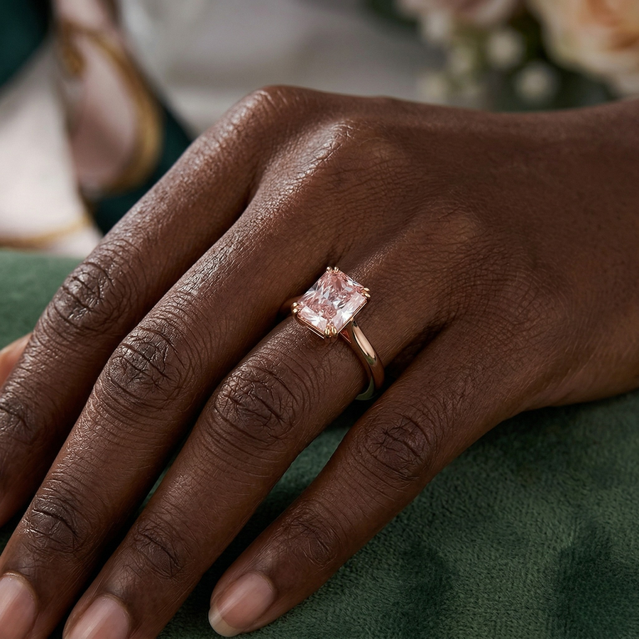 18K Rose Gold Lab Diamond Ring 1.14ct