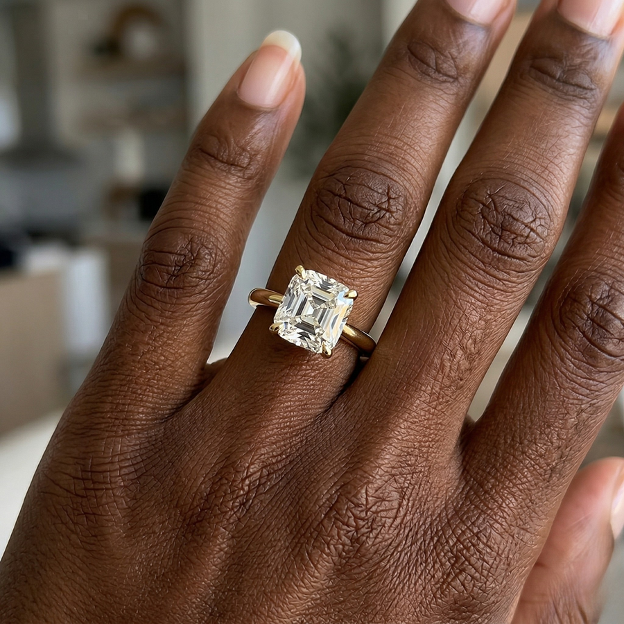 14K Yellow Gold Lab Diamond Ring-Basket 1.01ct