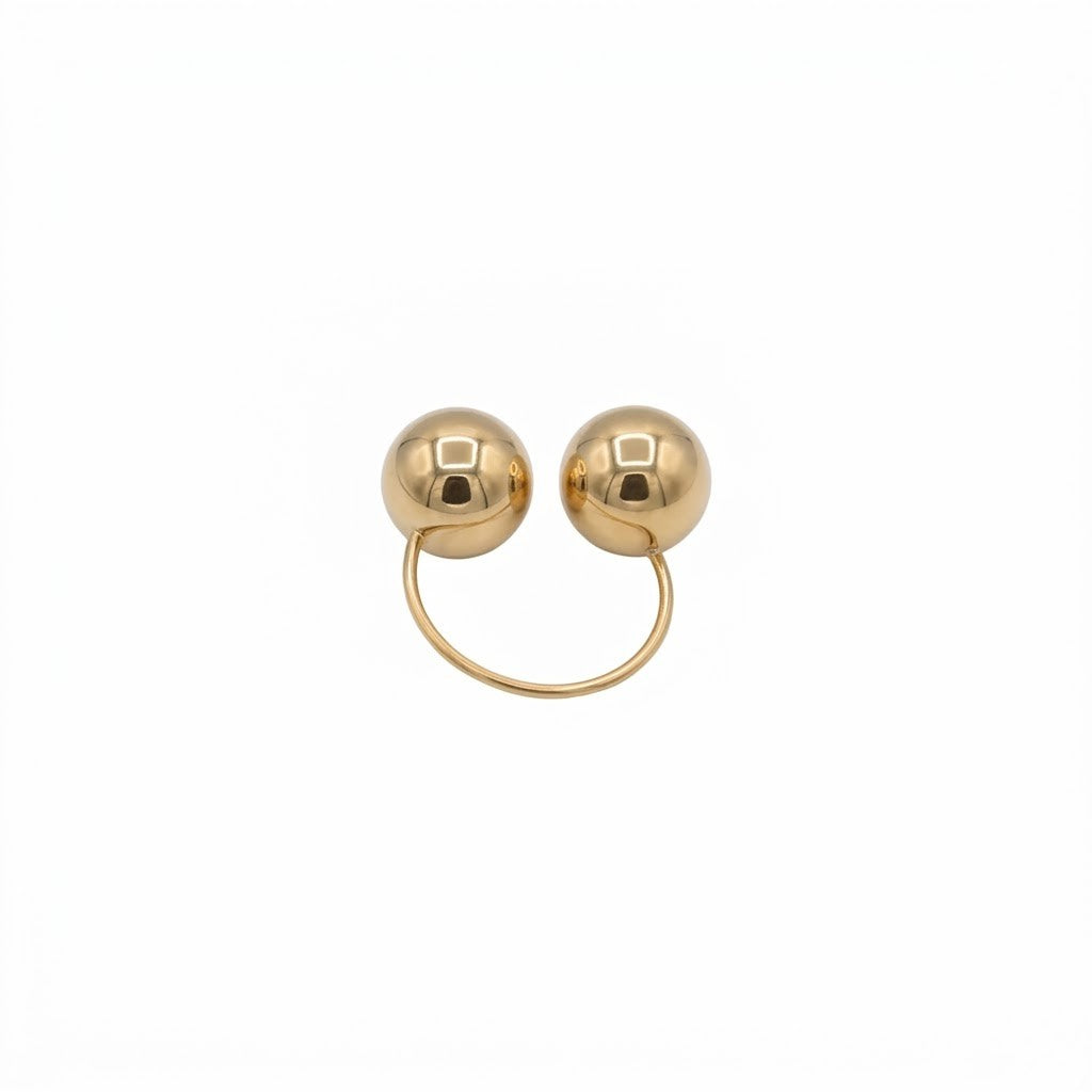 Elegant Dual Orb Ring
