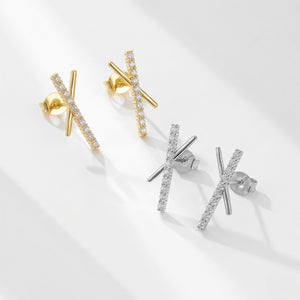 Crystal Crossbar Earrings