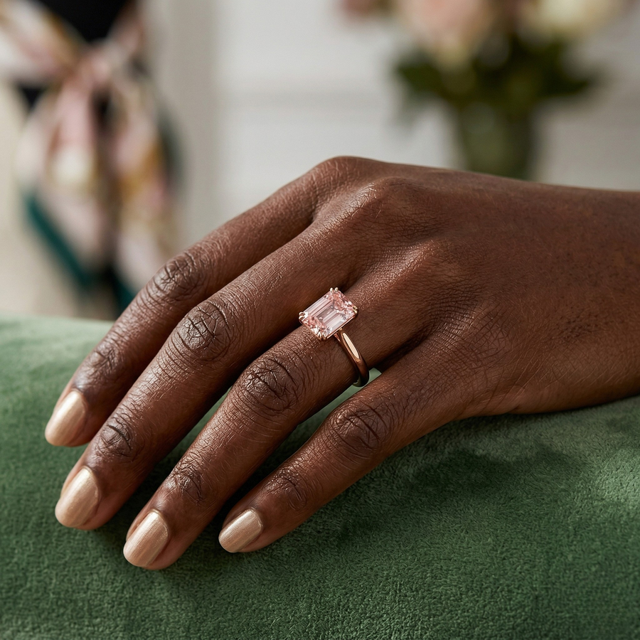 18K Rose Gold Lab Diamond Ring 1.14ct