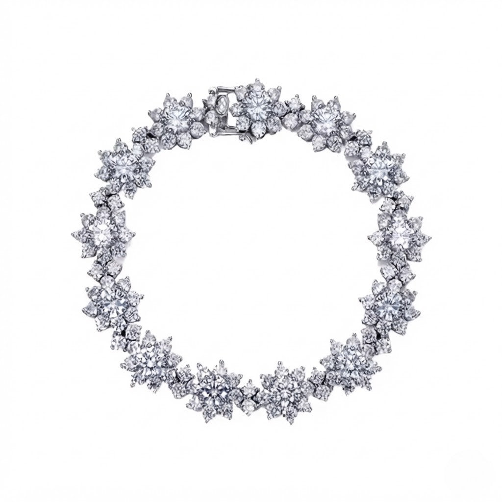 Color VVS Sunflower Moissanite Tennis Bracelet