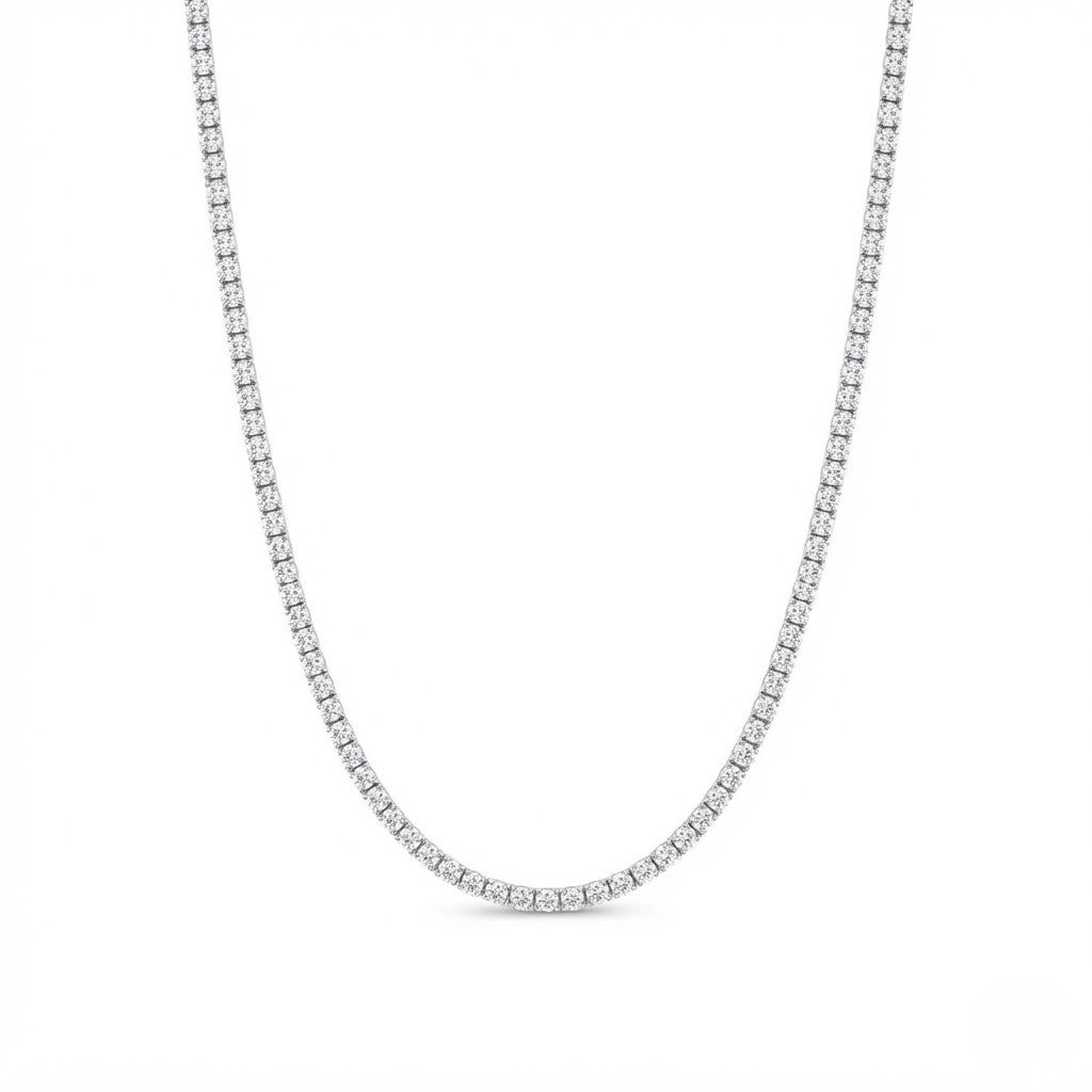 Stainless Steel VVS Moissanite Single Row Tennis Necklace